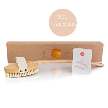 RUHI Body Brush Long / Made in Germany / 100% Natural Bristles, FSC-Certified Beechwood / Back Brush / Plastic-Free for Dry Brushing Massage Back (dry brush back) & against Cellulite