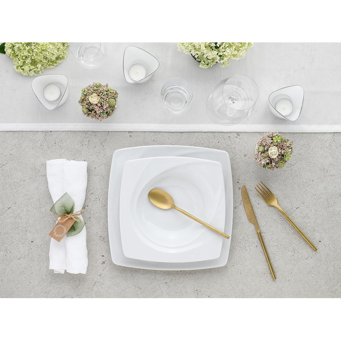 CreaTable Серія Celebration: 12-частинний сервіз для 6 осіб з порцеляни, Made in Europe