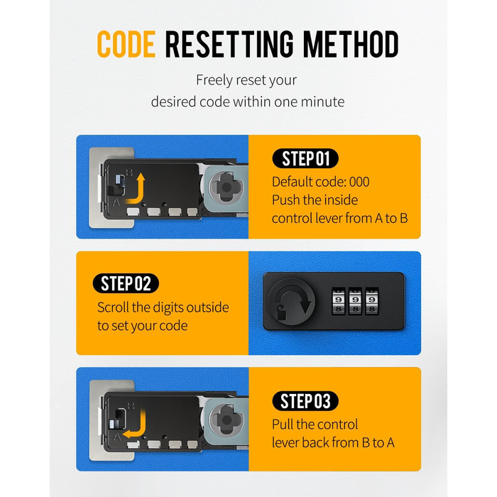 Шкафчик для ключів Uniclife на 60 позицій з комбінацією та ключовим замком, регульовані полиці, цифрова скринька, органайзер ключів (блакитний)