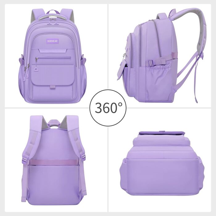 Рюкзак для дівчаток та жінок: стильний, ніжний, для навчання та повсякденного використання (фіолетовий)