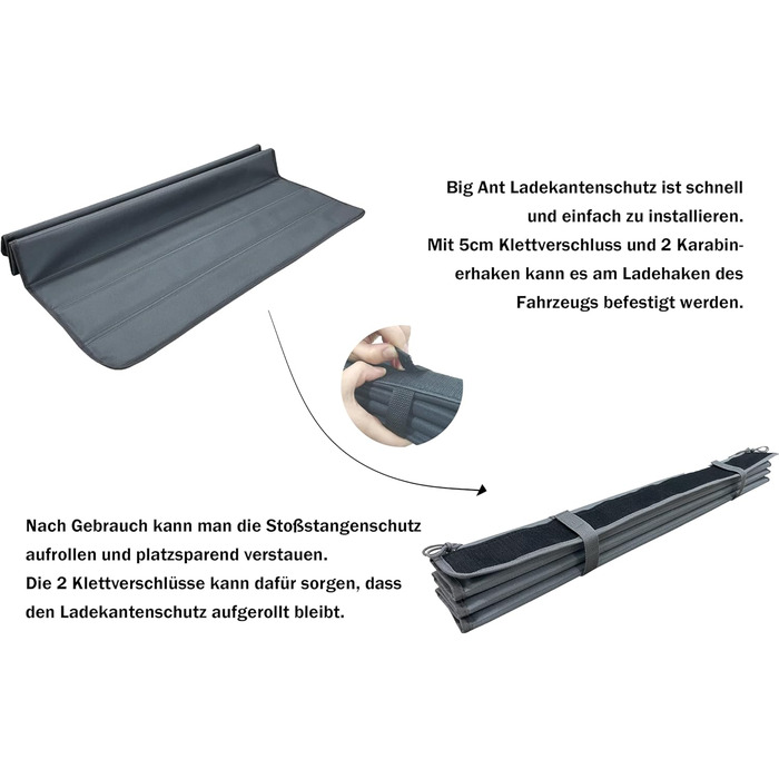 Захист для багажника автомобіля Big Ant для собак, амортизатор, сірий - підходить для будь-якого авто