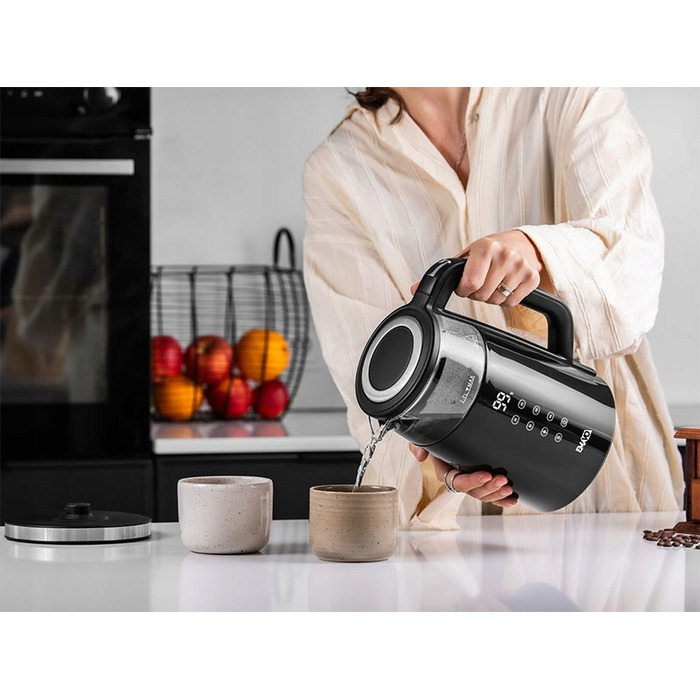 Електричний чайник Emavo з регулюванням температури, 2200 Вт, 1,7 л, чорний