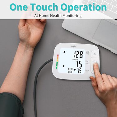 Тонометр EUROPAPA на плече для дому, вимірювання пульсу та артеріального тиску, велика манжета (22-42 см), 2 * 60 пам'ять, для 2 користувачів