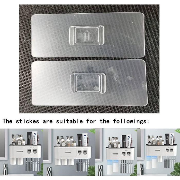 Тримач для зубних щіток на стіну з автоматичним дозатором пасти для дітей та дорослих, сірий, 6 відділень для щіток, 2 магнітні стаканчики