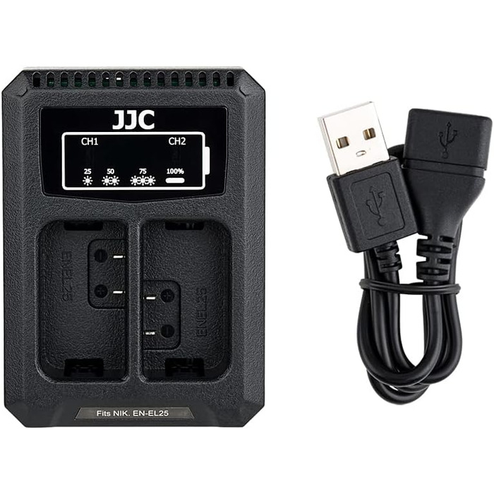 Зарядний пристрій Dual USB для цифрових камер Nikon (Z7, Z6, D850, D810A, D810, D800E, D800, D750, D610, D600, D500, D7500, D7200, D7100, D7000) з акумуляторами EN-EL15 / EN-EL15A / EN-EL15B