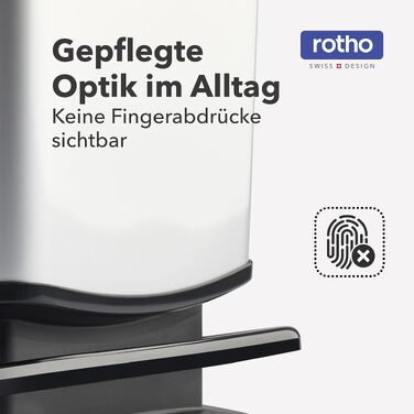 Сміттєвий відро Rotho Paso для кухні, 20 л, педальний з м'яким закриттям Soft-Close (Блакитний)