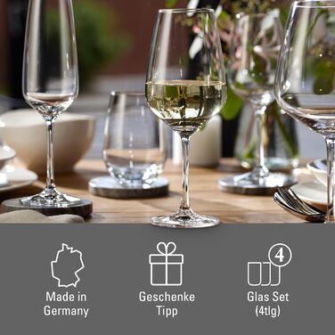 Набір келихів для білого вина Villeroy & Boch vivo by Group Voice Basic, 4 шт., 356 мл, кришталеве скло, придатні для миття в посудомийній машині