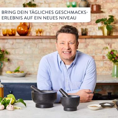 Ступка з матовою гранітною поверхнею Jamie Oliver by Tefal, 14.5 см, для подрібнення трав та спецій, K1823155
