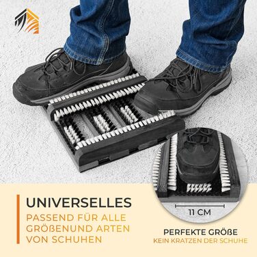 TIMELEOS Shoe Scraper Outdoor & Indoor, made of wood - non-slip & durable with strong, easy-to-clean bristles | Universal shoe cleaner, removes grass, snow, sand & dust doormat outdoor