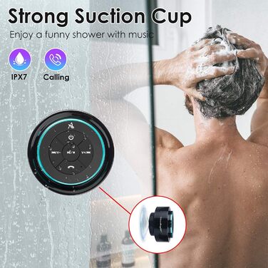 Xleader Shower Bluetooth Speaker Small Music Box, Waterproof Bluetooth Speaker with Suction Cup, Shower Speaker Electronics Gifts Music Box for Girls Boys Men Women