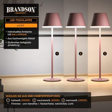 LED настільна лампа CSL з акумулятором - бездротова, сенсорна, диммування, 3 кольори світла, метал, великий акумулятор, для дому та вулиці