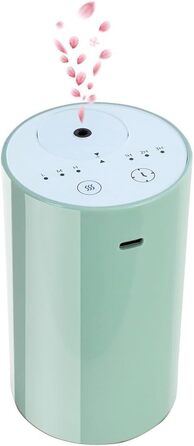 Дифузор для ефірних олій Cavir без води, портативний міні-розпилювач аромату, USB-зарядка, 1/2/3 години таймер, 3 рівні туману для дому, кімнати, авто, офісу (зелений)