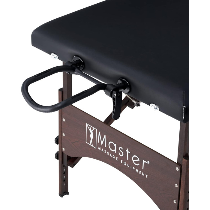 Масажний стіл Argo Master Massage 71 см, складний, портативний, чорний, з сумкою, дерев'яні ніжки з горіха