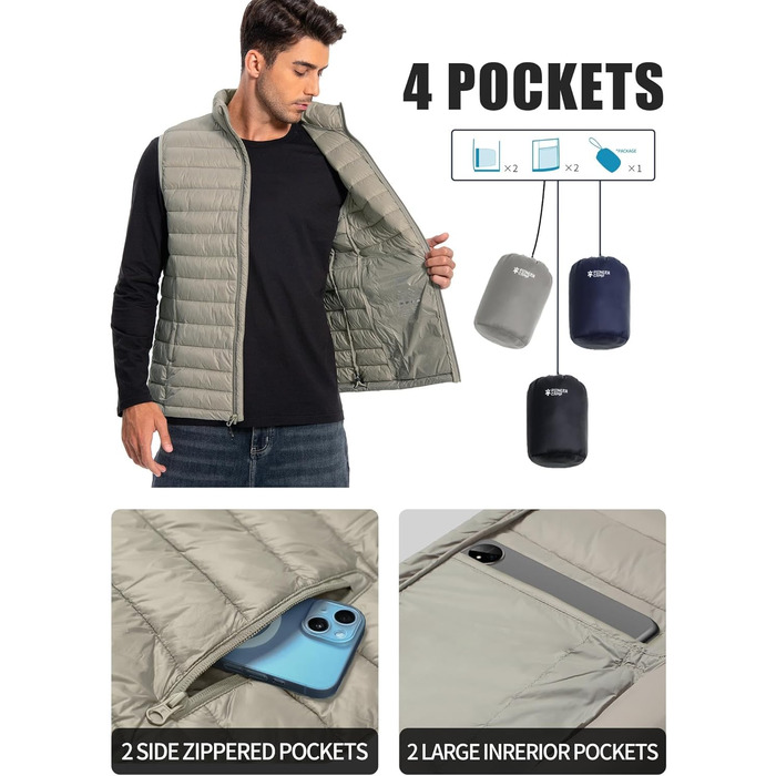 Чоловіча тепла жилетка Pioneer Camp – водонепроникна, компактна, з підкладкою – для активного відпочинку, повсякденного носіння, роботи, спорту та подорожей, хакі, розмір S