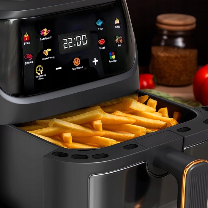 Аерофритюрниця Air Fryer 8л XL, Потужність 2400 Вт, 8 програм приготування