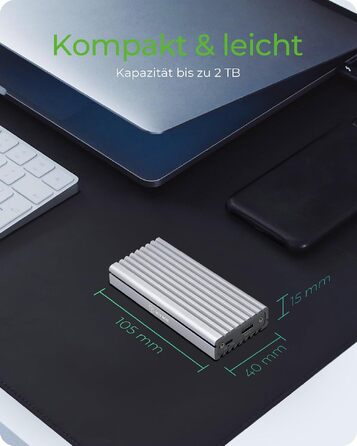 Зовнішній корпус для M.2 PCIe SSD ICY BOX IB-1817M-C31, USB 3.1 Type-C, алюміній, сріблястий