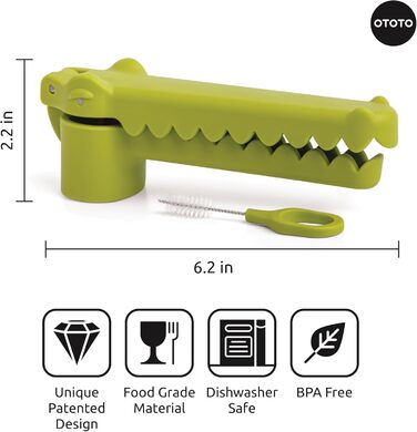 OTOTO Alligator Garlic Press with Ergonomic Handle - Fun Gifts