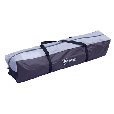 Outsunny Camping Tent 3-4 Person, Family Tent, Dome Tent, 210T PU, Steel, Fiberglass, Gray+Black, 240 x 240 x 195 cm | Aosom