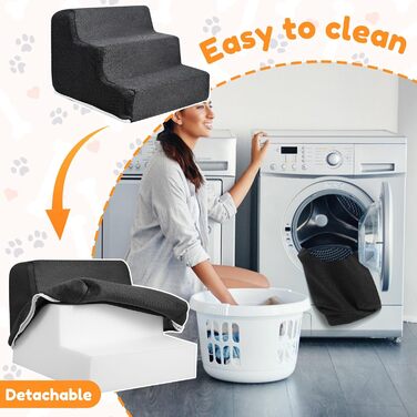 Сходинки для собак та котів, 3 сходинки, 30 см, антиковзкі, сірі