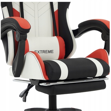 Ігрове крісло EXTREME R1, штучна шкіра, чорно-біле