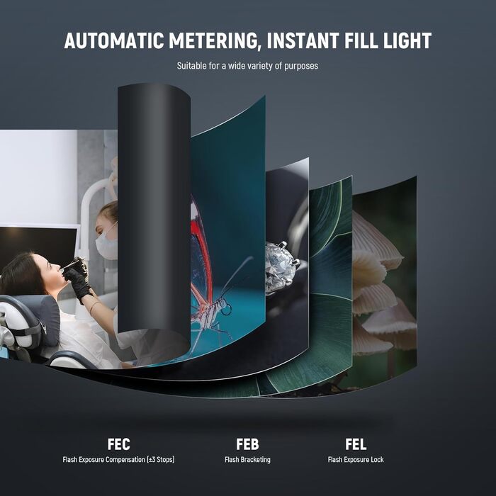 NEEWER RF1-S: Кольцевий спалах для Sony, Canon - 76W, GN15, 5600K, TTL, для макрозйомки та студійного освітлення