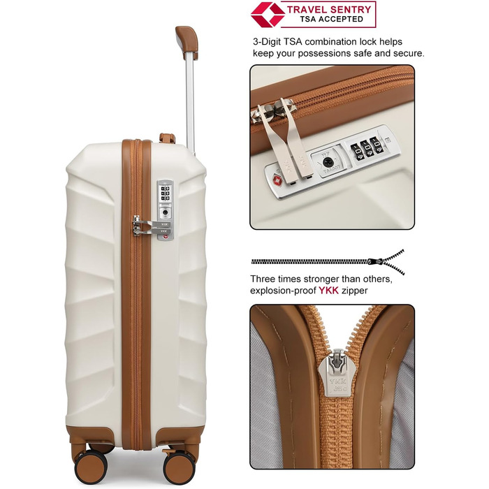 Набір валіз Sea Choice 5 в 1: ABS, Trolley, Gepäckset, велика місткість, ручна поклажа з TSA-замком, 1 сумка, 1 косметичка, колір: Matcha Grün