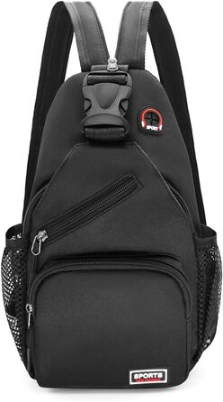 Сумка-слінг через плече чорна, рюкзак-сумка для жінок та чоловіків, сумка через тіло, спортивна сумка, casual, для подорожей та шопінгу