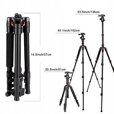 Алюмінієвий компактний штатив для подорожей BONFOTO B690A 2в1 з панорамною головкою 360° для DSLR