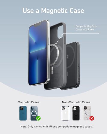 Anker MagGo 5000mAh Powerbank з магнітним з'єднанням (iPhone 13/12), чорний