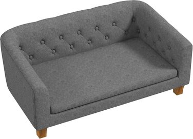 Диван для собак та котів PawHut, сірий, 96 x 60 x 42 см, з м'яким знімним подушкою