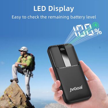 Power Bank JVGoal 10000 mAh USB-C PD 18W з LCD-дисплеєм для iPhone, Nintendo Switch, Tablets