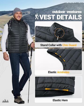 Чоловіча степкова жилетка Outdoor Ventures - Dark Grau, XXL | Легка, для спорту, туризму, гольфу