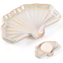 Керамічна мильниця з піддоном Antis's Home, Зелений мильниця-тримач для ванної, душу та умивальника, Сучасний дизайн