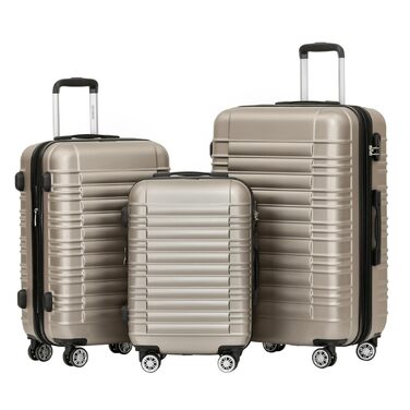 Набір валіз Beibye Zwillingsrollen - 3 шт. (M, L, XL) з твердим корпусом, колір шампань