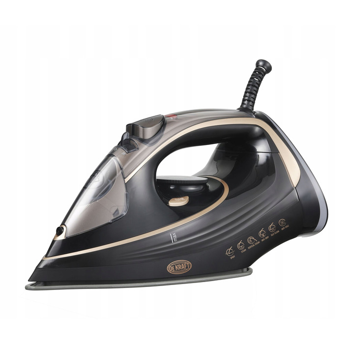 Парова праска DeKraft DE902 3200W з керамічною підошвою, функціями auto-clean та anti-calc