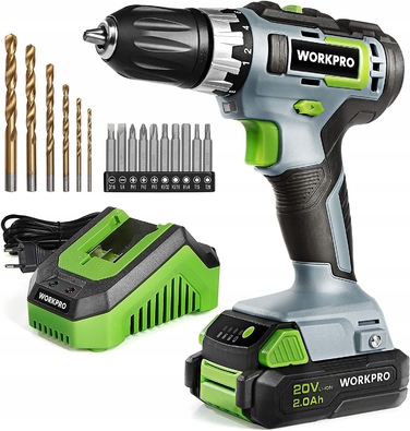 Акумуляторний шуруповерт Workpro 20 В B08CTVFJVR