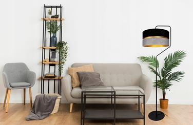 Підлогова лампа Glimex MODERN E27 60 Вт, чорний, сірий, жовтий