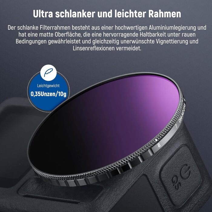 NEEWER Набір фільтрів ND для DJI Osmo Action 3/4/5 Pro, 6 шт. (ND8, ND16, ND32, ND64, ND1000, CPL), аксесуари для екшн-камери