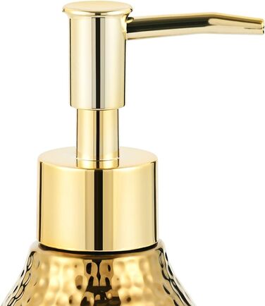 Набір дозатора мила Gold, 3 шт. Керамічний аксесуар для ванної кімнати: дозатор мила, мильниця та стакан для зубних щіток, розкішний дизайн для ванної та гостьового WC