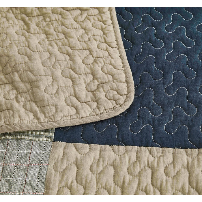 Комплект ковдр Chezmoi Collection Quinn: 3 шт. з квітковим візерунком гібіскуса, смугастий, з бавовни, легкий, двосторонній, Oversized King