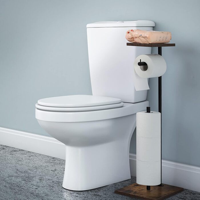 Підставка для туалетного паперу Smusei: дерев'яна, з місцем для запасних рулонів | Підставка для туалетного паперу для ванної кімнати