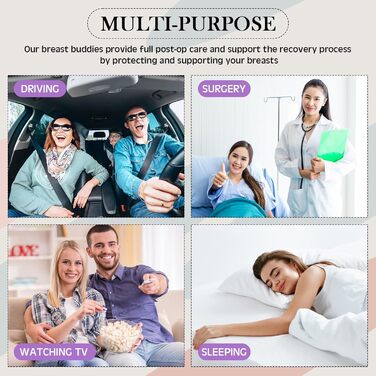 Suzile Mastectomy Pillow After Surgery, Breast Pillow for Breast Cancer, Mastectomy, Surgical Recovery Gifts for Women (Lavender)