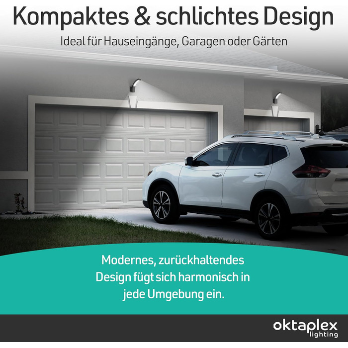 Зовнішнє вуличне освітлення Oktaplex Rio - настінний світильник, 10W, 750lm, 3000K, IP54, 230V, антрацит