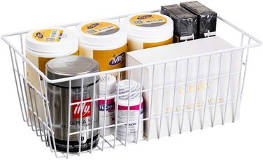SANNO SANNO Wire Storage Baskets Freezer Baskets Farmhouse Organizer Storage Containers Large Organizer Containers for Pantry Organization Storage Baskets Rack with Handles - Set of 2