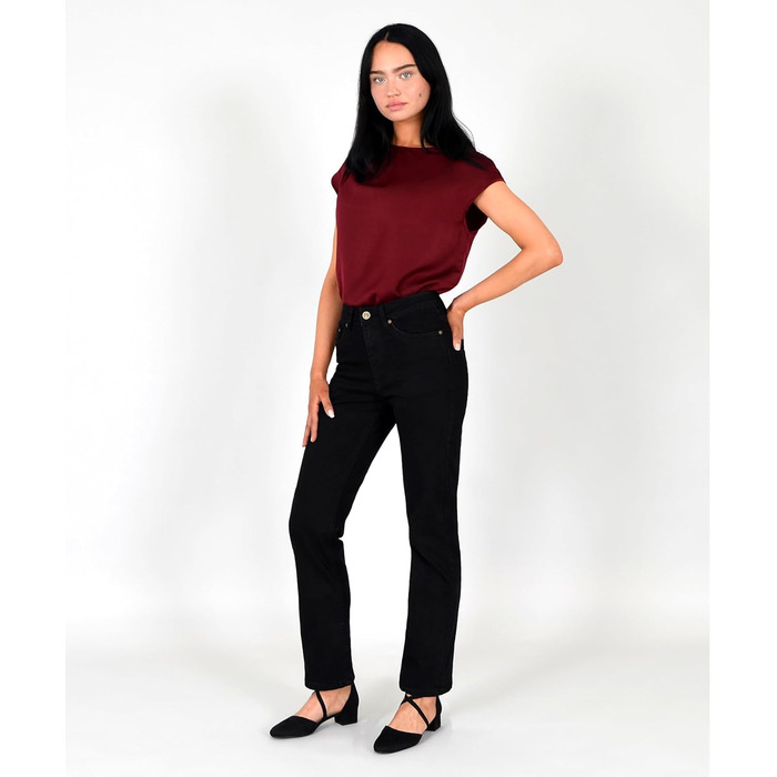 Джинси жіночі ESRA Straight High Waist Stretch G200 (42, J20) - класичні, з високою талією, еластичні