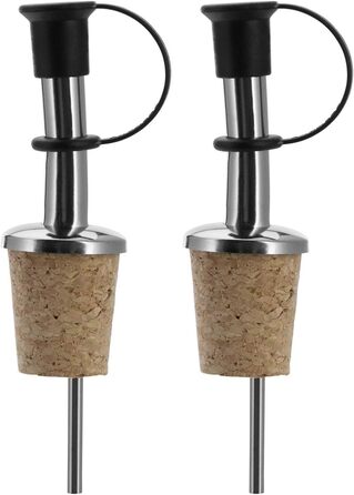 Виливники для пляшок Westmark 2 шт. (спирт, олія, оцет), нержавіюча сталь, корк, з повітряною трубкою, з петлею, сріблясті