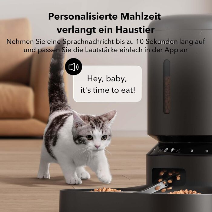 Автоматичний дозатор корму для котів та собак PETLIBRO 5L з Wi-Fi, сенсором низького рівня корму та керуванням через додаток