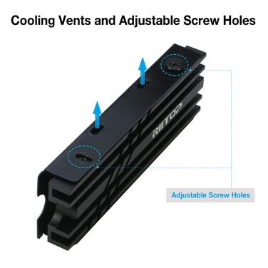 Радіатор охолодження M.2 NVMe SSD RIITOP для комп'ютера, з термопадом, підтримка одно- та двосторонніх SSD