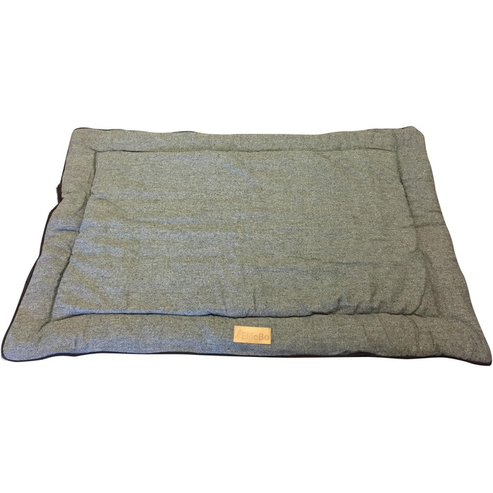 Ортопедичне ліжко для собак Ellie-Bo з піною з пам'яті, чорного кольору, вологостійке, для клітки 76 см, розмір M (XXL - [117 x 75 x 3 см], двостороннє твід та чорна штучна шерсть)