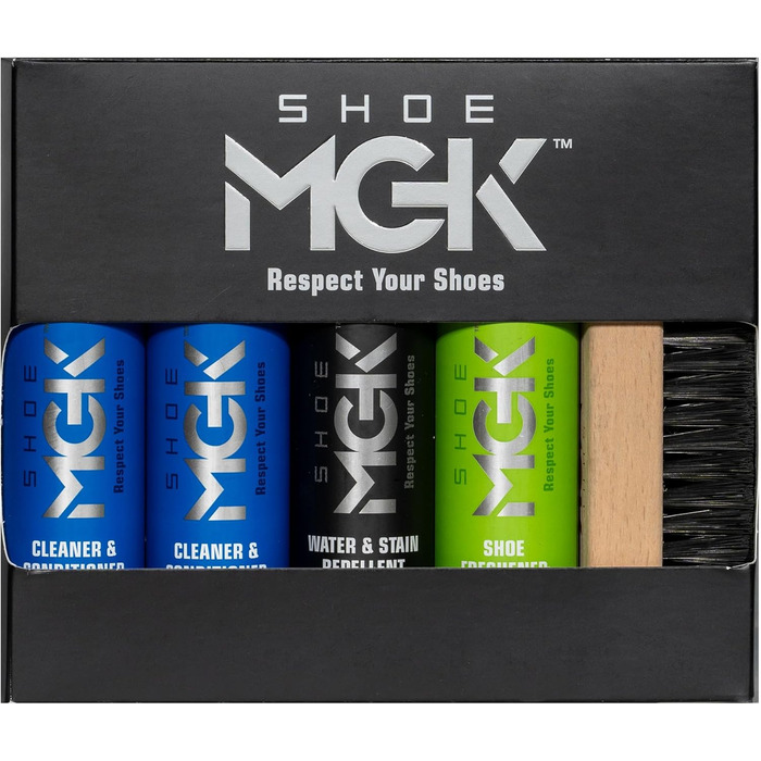 SHOE MGK Shoe Care Set – Shoe Protection – Complete Set – Water and Dirt Repellent plus Shoe Cleaner/Conditioner plus Shoe Refresher All-in-One Kit